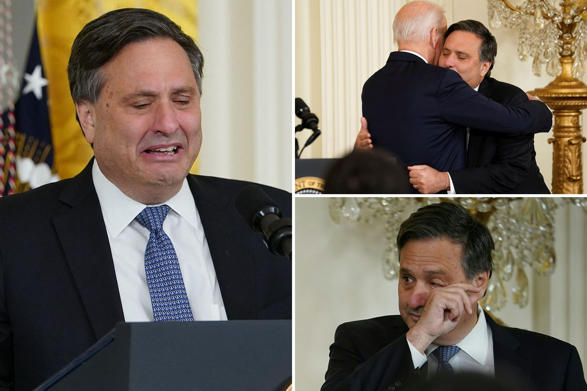 Ron Klain crying over a rock Blank Meme Template