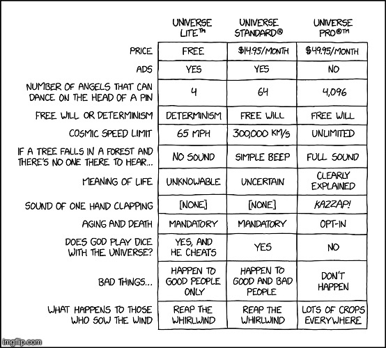 xkcd universe subscriptions... need i say more? | image tagged in comics/cartoons,xkcd,xkcd comic,price,subscription,bruh | made w/ Imgflip meme maker