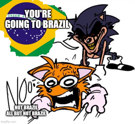 YOU'RE GOING TO BRAZIL; NOT BRAZIL ALL BUT NOT BRAZIL | made w/ Imgflip meme maker