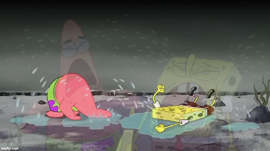 High Quality Spongebob and Patrick crying Blank Meme Template