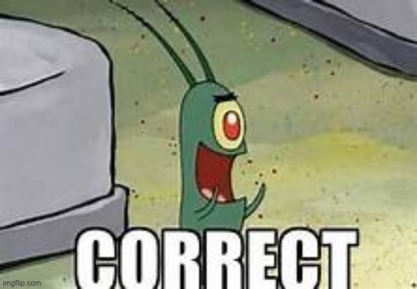 Plankton correct | image tagged in plankton correct | made w/ Imgflip meme maker