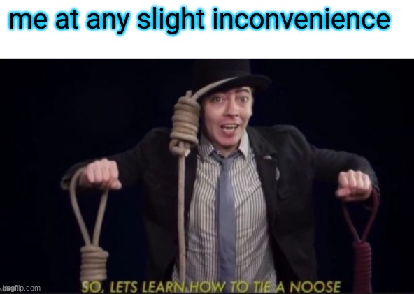 me | me at any slight inconvenience | image tagged in me | made w/ Imgflip meme maker