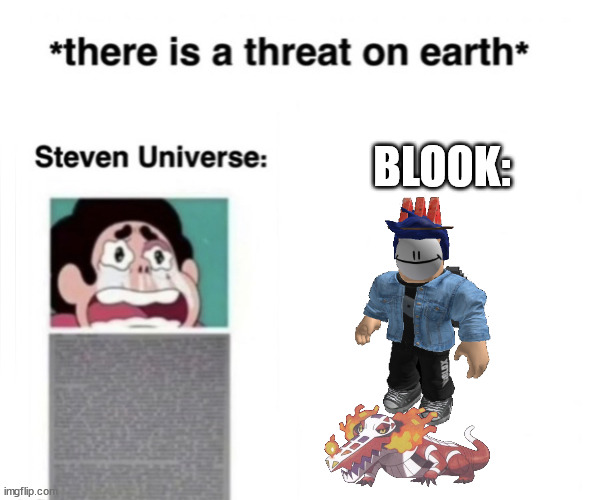 *There is a threat on earth* | BLOOK: | image tagged in there is a threat on earth | made w/ Imgflip meme maker