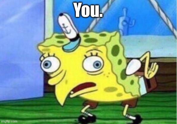 You. | image tagged in memes,mocking spongebob | made w/ Imgflip meme maker
