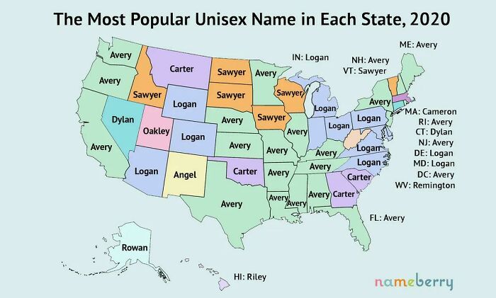 High Quality Most popular unisex name by state Blank Meme Template