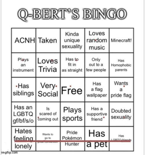 Q-Bert’s Bingo | image tagged in q-bert s bingo | made w/ Imgflip meme maker