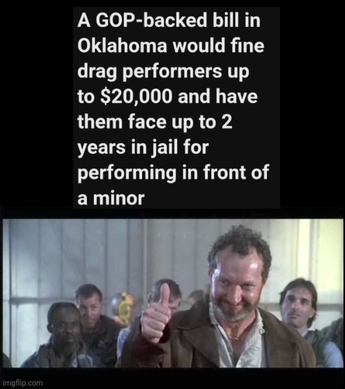 Good job Oklahoma. | image tagged in russell casse from independence day | made w/ Imgflip meme maker