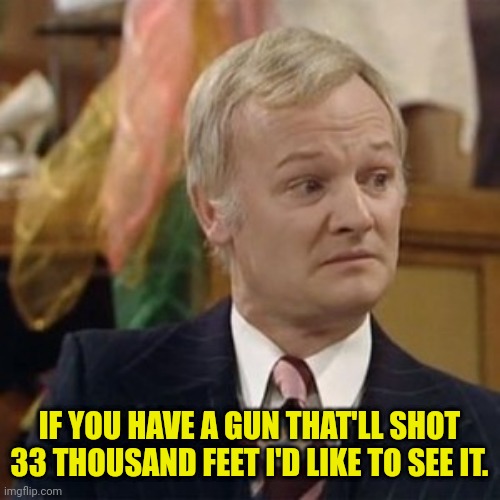 IF YOU HAVE A GUN THAT'LL SHOT 33 THOUSAND FEET I'D LIKE TO SEE IT. | made w/ Imgflip meme maker