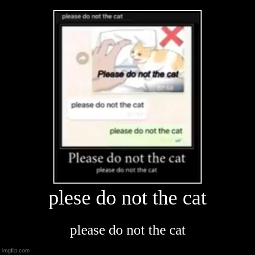 please do not the cat loop #1 | Please do not the cat | please do not the cat | image tagged in funny,demotivationals,memes,fun,loop,cat | made w/ Imgflip demotivational maker