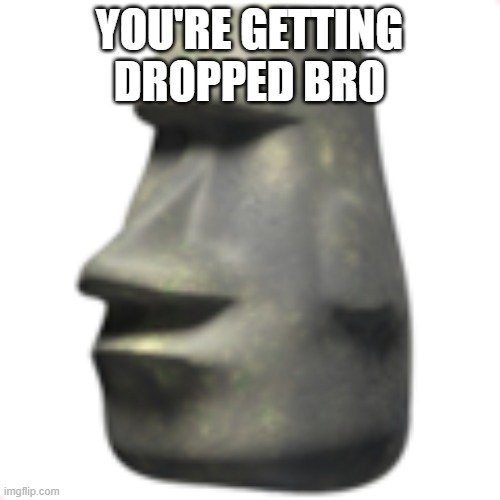 moai | YOU'RE GETTING DROPPED BRO | image tagged in moai | made w/ Imgflip meme maker