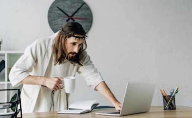 JESUS CHECKS FACEBOOK Blank Meme Template