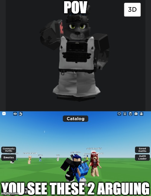 POV; YOU SEE THESE 2 ARGUING | image tagged in travis saluting | made w/ Imgflip meme maker