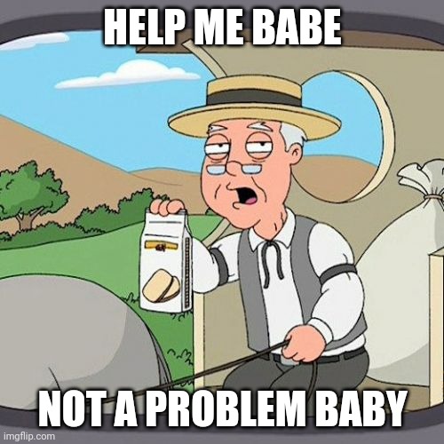 Pepperidge Farm Remembers | HELP ME BABE; NOT A PROBLEM BABY | image tagged in memes,pepperidge farm remembers | made w/ Imgflip meme maker