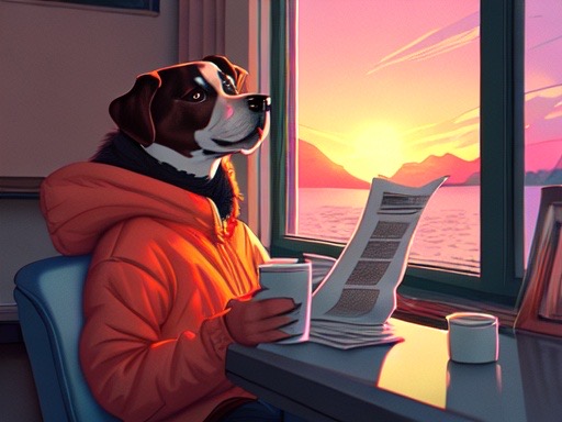 High Quality Dog reading the news Blank Meme Template