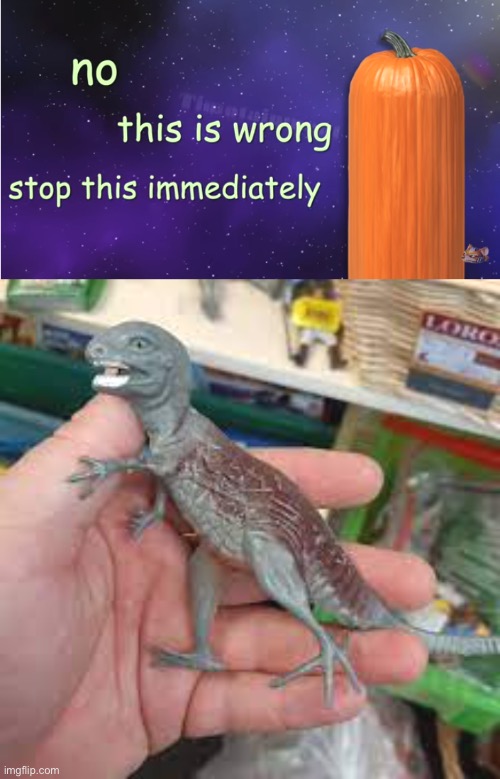 Cursed dinosaur toy. No this is wrong stop this immediately | image tagged in no this is wrong | made w/ Imgflip meme maker