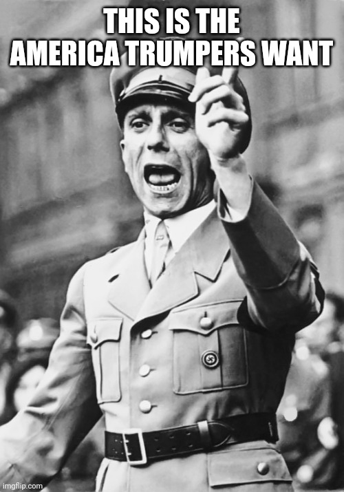 Goebbels Fascist Propaganda | THIS IS THE AMERICA TRUMPERS WANT | image tagged in goebbels fascist propaganda | made w/ Imgflip meme maker