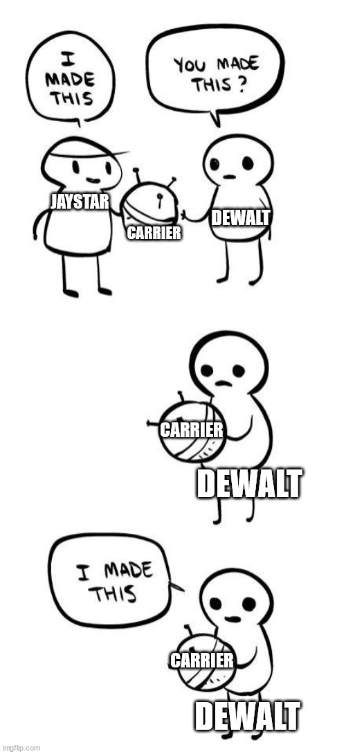 You made this?...I made this | CARRIER; DEWALT; JAYSTAR; CARRIER; DEWALT; CARRIER; DEWALT | image tagged in you made this i made this,broodwar | made w/ Imgflip meme maker