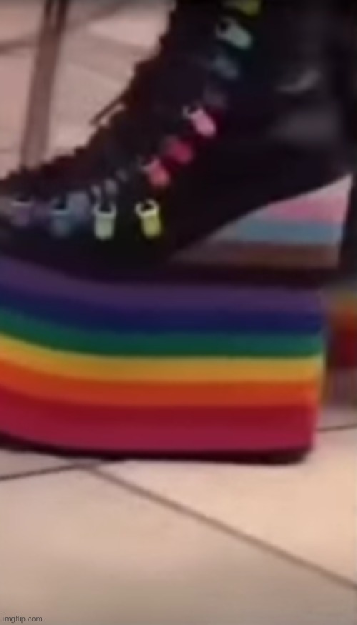 Pride shoes, nothing else | image tagged in memes,lgbtq,shoes,not targeted to anyone,oh wow are you actually reading these tags | made w/ Imgflip meme maker