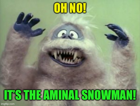 Abominable Snowman | OH NO! IT’S THE AMINAL SNOWMAN! | image tagged in abominable snowman | made w/ Imgflip meme maker