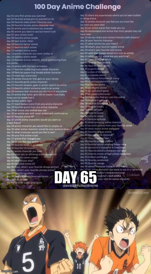 *Volleyball Intensifies* | DAY 65 | image tagged in 100 day anime challenge,haikyuu template | made w/ Imgflip meme maker