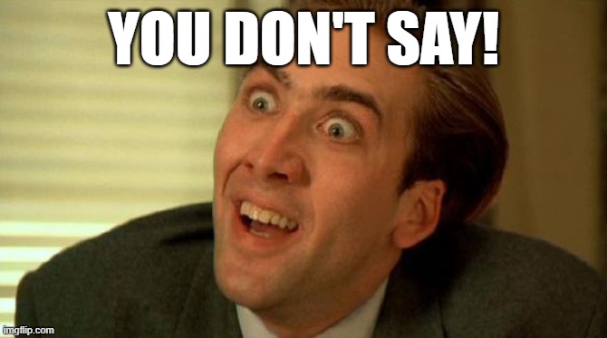 Nicolas Cage | YOU DON'T SAY! | image tagged in nicolas cage | made w/ Imgflip meme maker