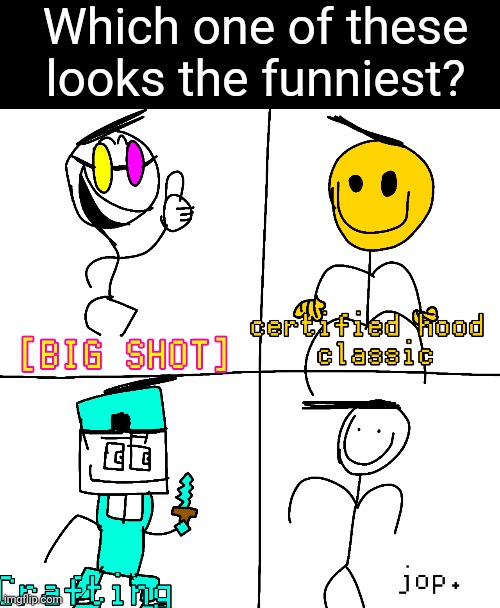 Funni Josiah Variations | Which one of these looks the funniest? | image tagged in memes,blank transparent square | made w/ Imgflip meme maker