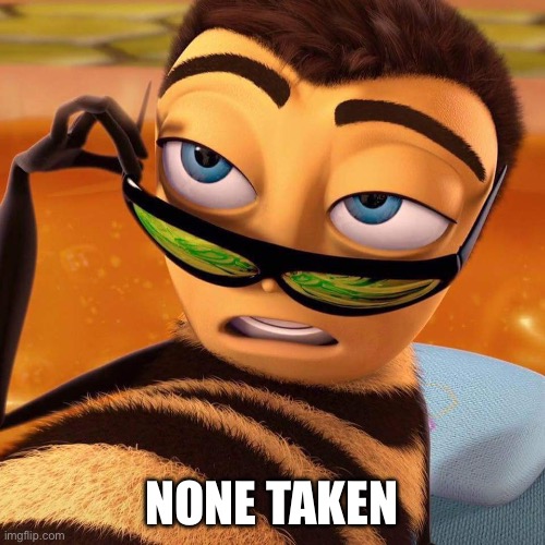 Barry Bee Benson | NONE TAKEN | image tagged in barry bee benson | made w/ Imgflip meme maker