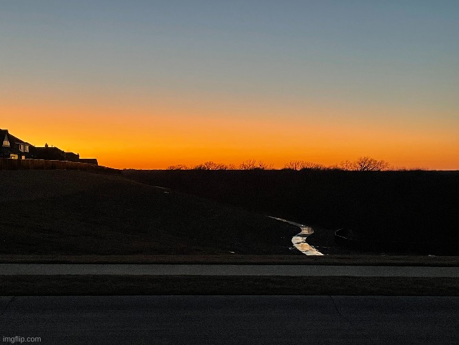 Beautiful Sunset | 6:30 central time in my neighborhood, Feb 5 | made w/ Imgflip meme maker