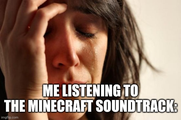 So true C148 is the best | ME LISTENING TO THE MINECRAFT SOUNDTRACK: | image tagged in memes,first world problems | made w/ Imgflip meme maker