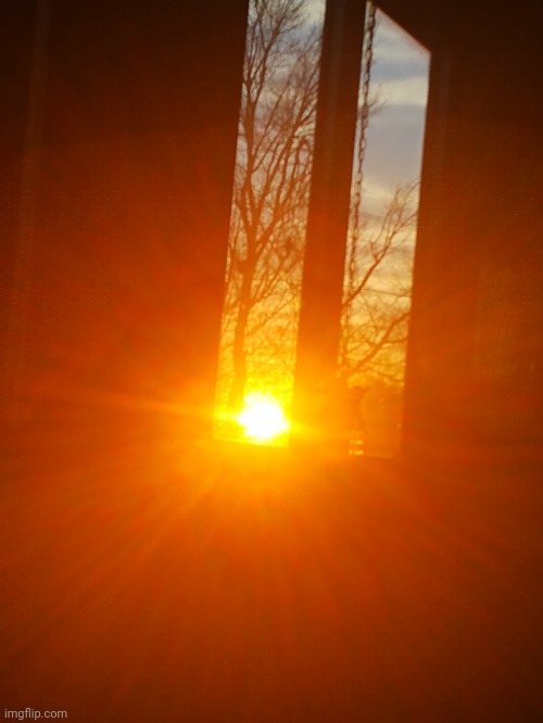 Took this pic yesterday when I woke up. Yes, it's bright, I know. | made w/ Imgflip meme maker