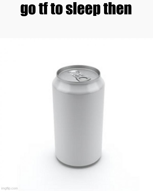 Blank Soda or Beer Can | go tf to sleep then | image tagged in blank soda or beer can | made w/ Imgflip meme maker