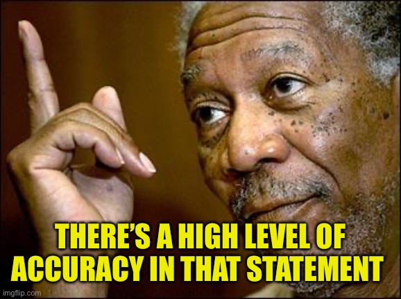 This Morgan Freeman | THERE’S A HIGH LEVEL OF ACCURACY IN THAT STATEMENT | image tagged in this morgan freeman | made w/ Imgflip meme maker