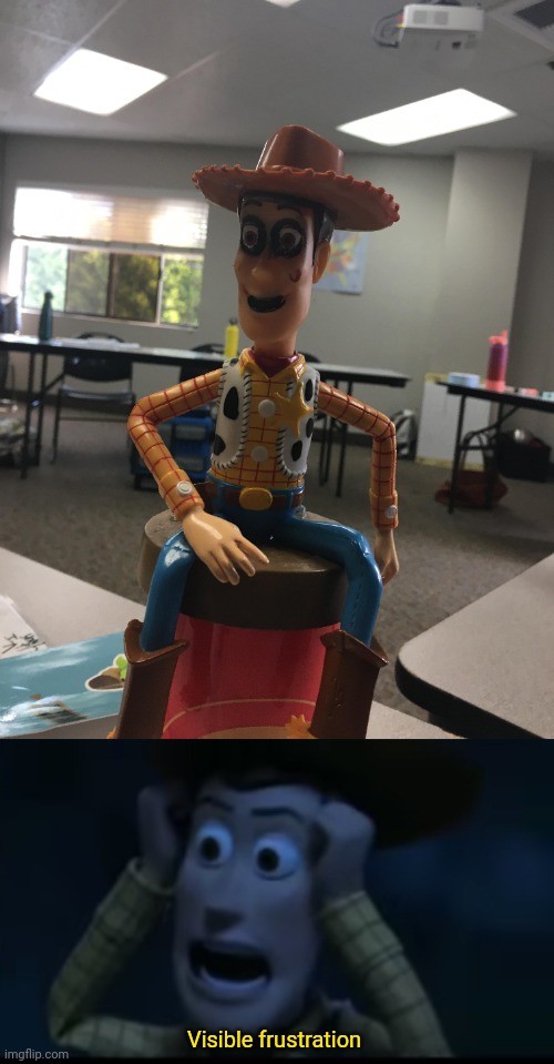 Cursed Woody face | Visible frustration | image tagged in woody visible frustration,woody,cursed image,memes,cursed,toy story | made w/ Imgflip meme maker
