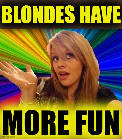 Dumb Blonde Meme | BLONDES HAVE MORE FUN | image tagged in memes,dumb blonde | made w/ Imgflip meme maker