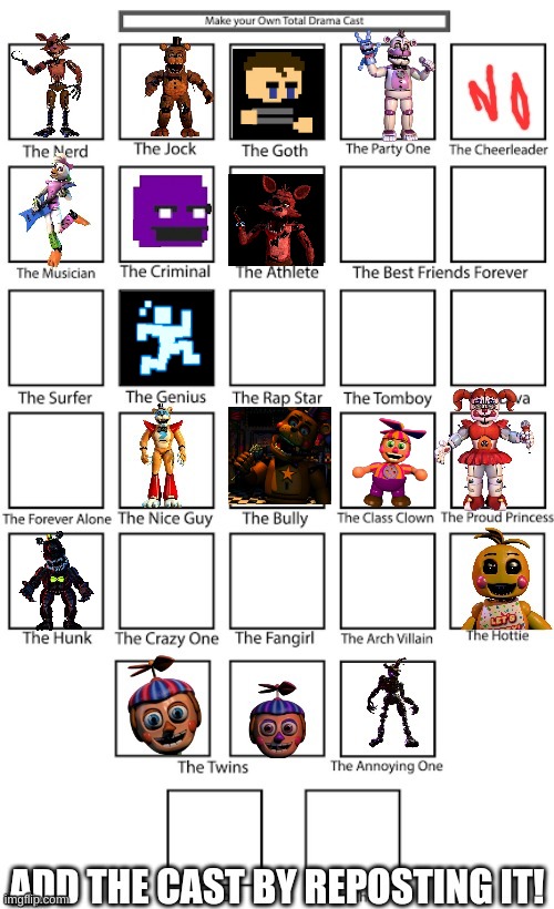 Add to the cast | image tagged in fnaf | made w/ Imgflip meme maker