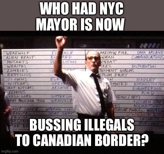 Oh, the IRONY! NYC Mayor Adams is now bussing illegals to Canada! | WHO HAD NYC MAYOR IS NOW; BUSSING ILLEGALS TO CANADIAN BORDER? | image tagged in who had x for y,nyc,bussing to canada,illegals | made w/ Imgflip meme maker