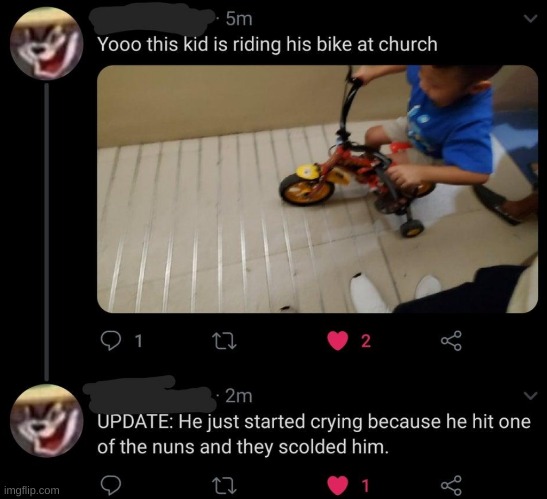 the nuns couldn't handle the power of his biking skills | made w/ Imgflip meme maker