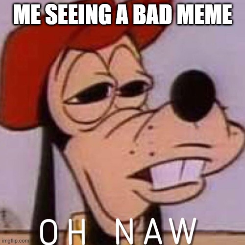 true | ME SEEING A BAD MEME | image tagged in oh naw | made w/ Imgflip meme maker