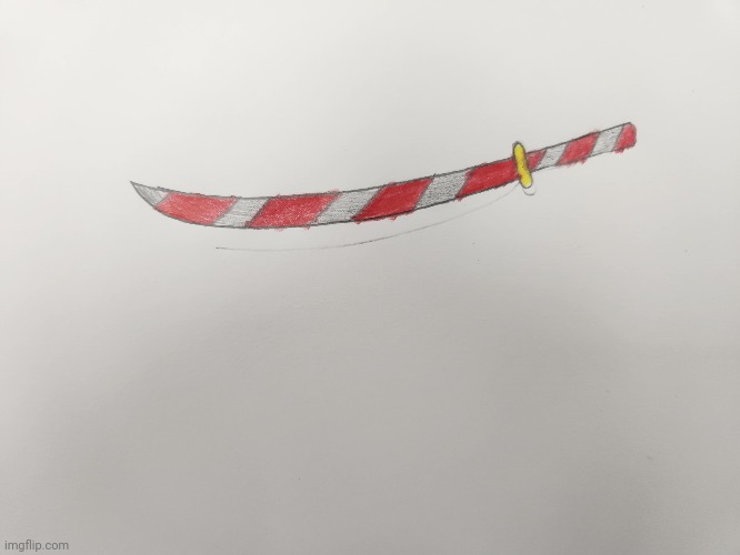 Candy cane katana (my surrealism artwork) | made w/ Imgflip meme maker