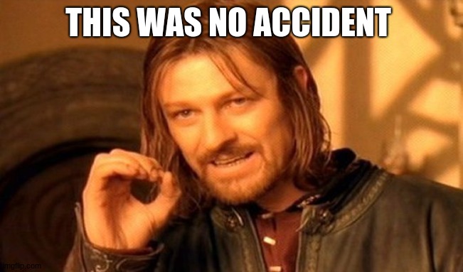 One Does Not Simply Meme | THIS WAS NO ACCIDENT | image tagged in memes,one does not simply | made w/ Imgflip meme maker