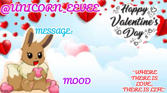 Unicorn_Eevee Valentines day template Blank Meme Template