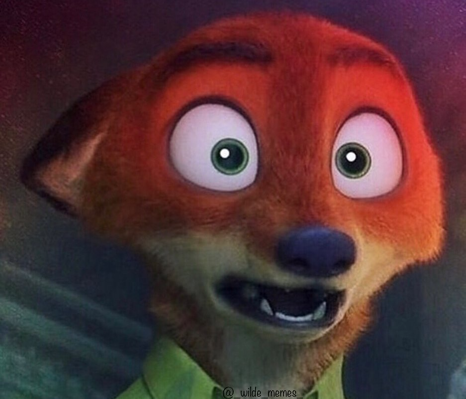 High Quality Nick Wilde wide-eyed Blank Meme Template