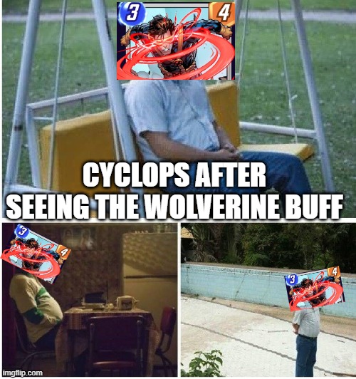 Narcos waiting | CYCLOPS AFTER SEEING THE WOLVERINE BUFF | image tagged in narcos waiting | made w/ Imgflip meme maker