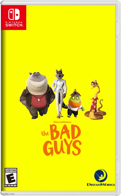 the bad guys the video game | image tagged in nintendo switch,dreamworks,universal studios,the bad guys,fake | made w/ Imgflip meme maker