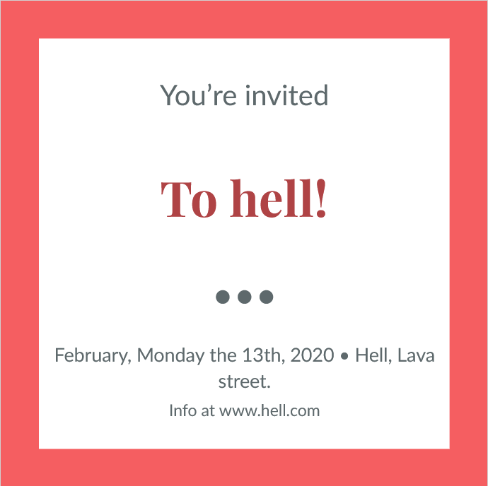 Invitation to hell Blank Meme Template