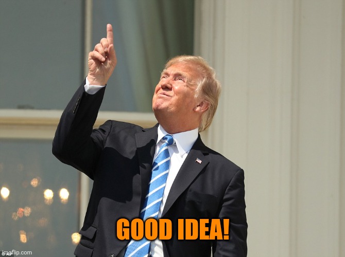 Trump Sun | GOOD IDEA! | image tagged in trump sun | made w/ Imgflip meme maker