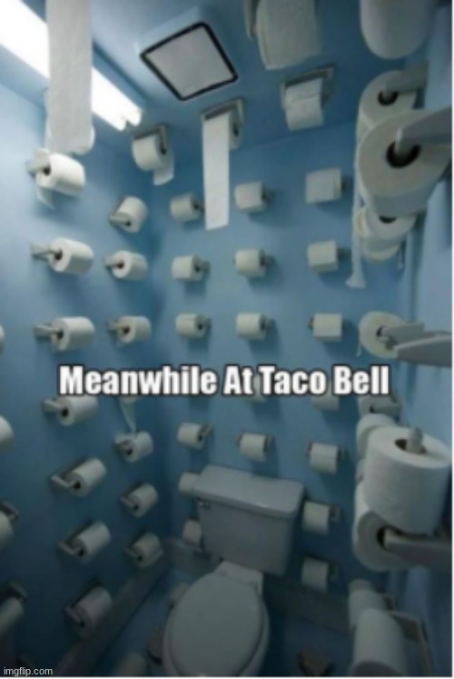 I ate too much Taco Bell so the workers gave me this bathroom | image tagged in you had one job | made w/ Imgflip meme maker