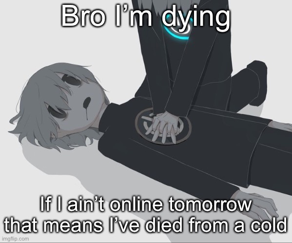 Avogado6 depression | Bro I’m dying; If I ain’t online tomorrow that means I’ve died from a cold | image tagged in avogado6 depression | made w/ Imgflip meme maker
