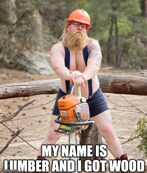 MY NAME IS LUMBER AND I GOT WOOD | made w/ Imgflip meme maker