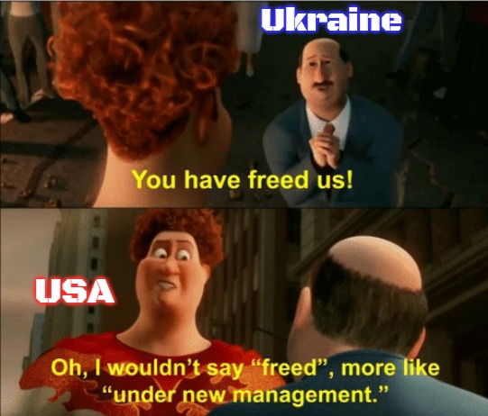 I wouldnit say freed | Ukraine; USA | image tagged in i wouldnit say freed,slavic,russo-ukrainian war | made w/ Imgflip meme maker